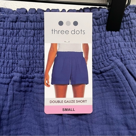 THREE DOTS Double Gauze Short in Periwinkle Blue Size Small NWT - Picture 3 of 8